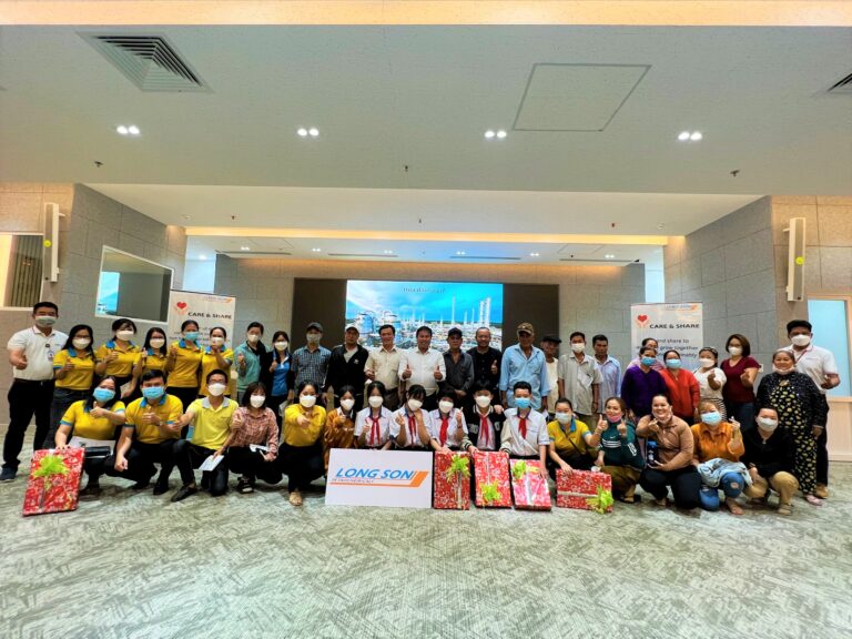 LSP continued to organize “Care and Share” for fenceline household and schools in Long Son commune