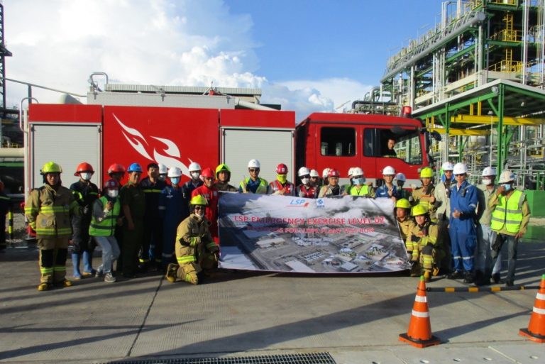 LSP collaborated with EPC contractor and BRVT Fire Police to conduct emergency response drill to prepare for safe test run of LLDPE plant